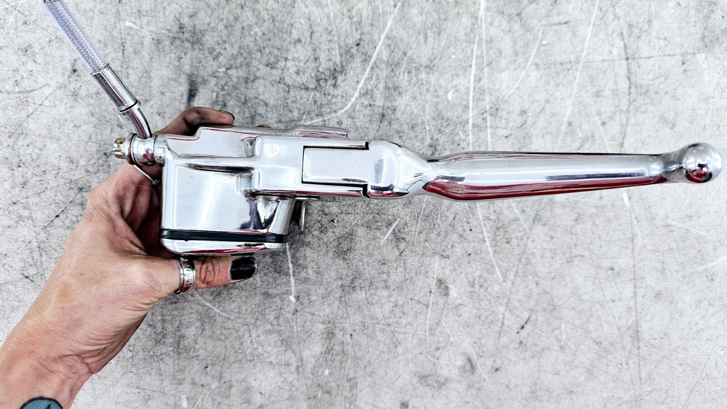 1998 HARLEY FLH ROADKING Dual Caliper Braided Hose +11/16 Chrome Master Cylinder