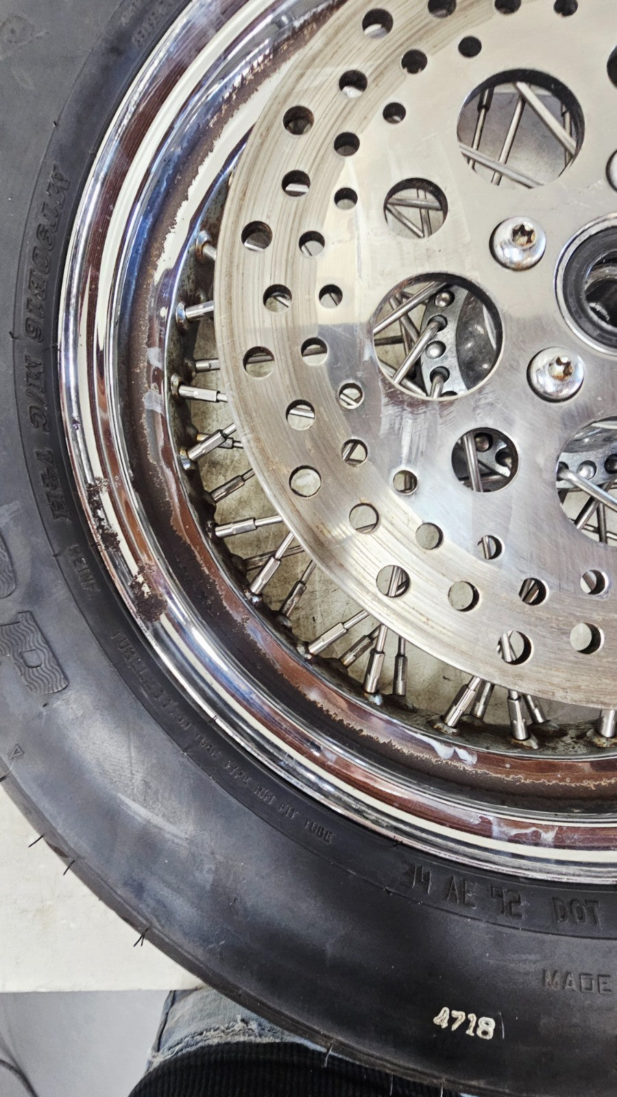 1988 HARLEY SOFTAIL 16x3 Rear Wheel Rim Tire Spoked Laced Brake Rotor