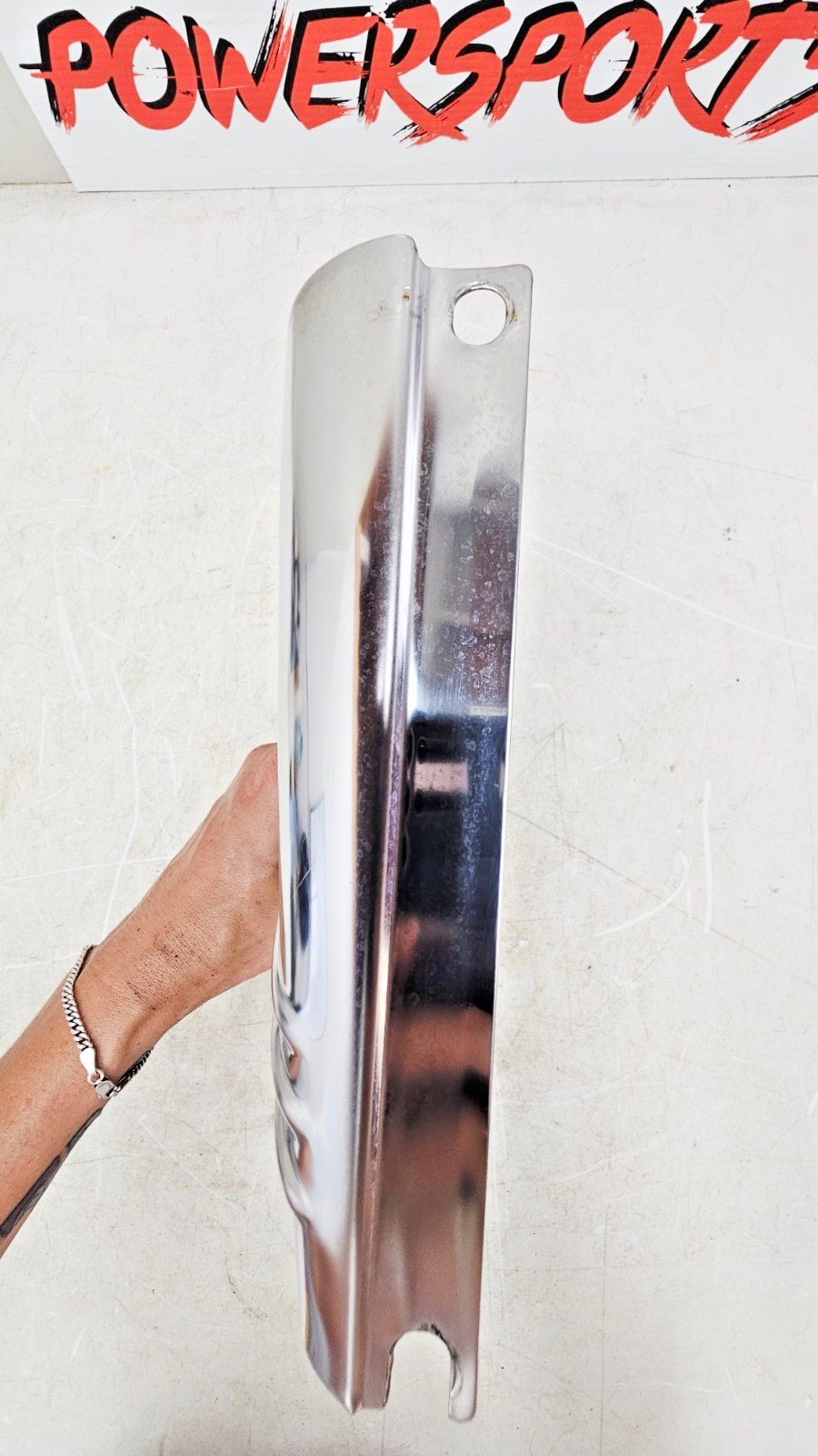 2002 HARLEY SOFTAIL Chrome Headlight Mount Bracket Cover Panel