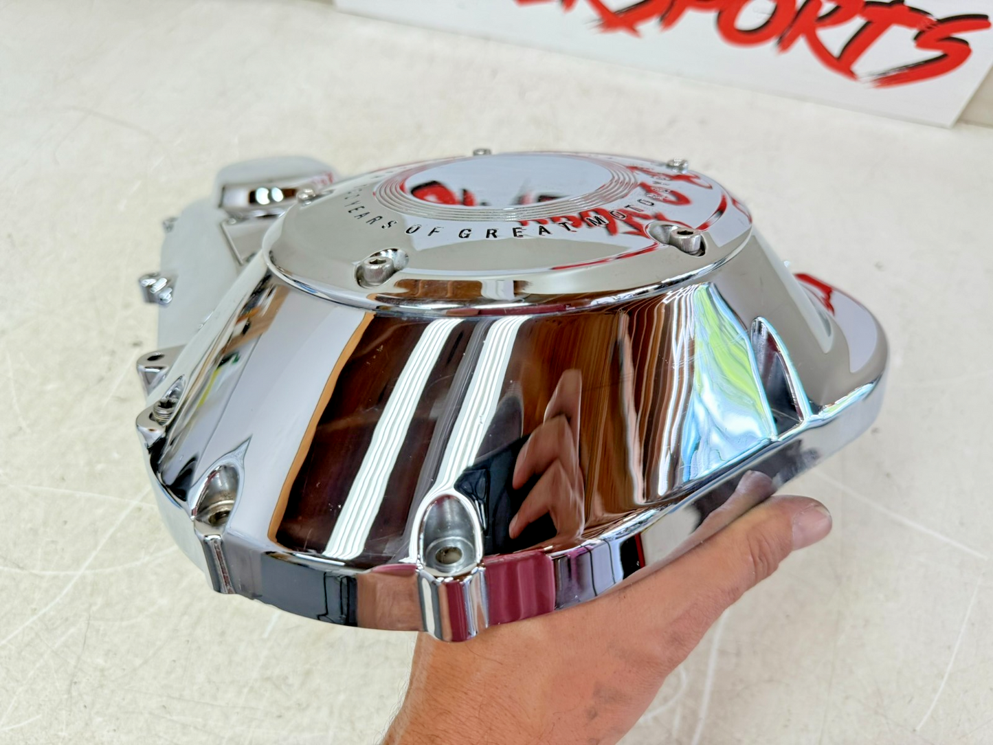 2003 HARLEY ELECTRA GLIDE Outer Primary Clutch Chrome Cover 100 Anniversary