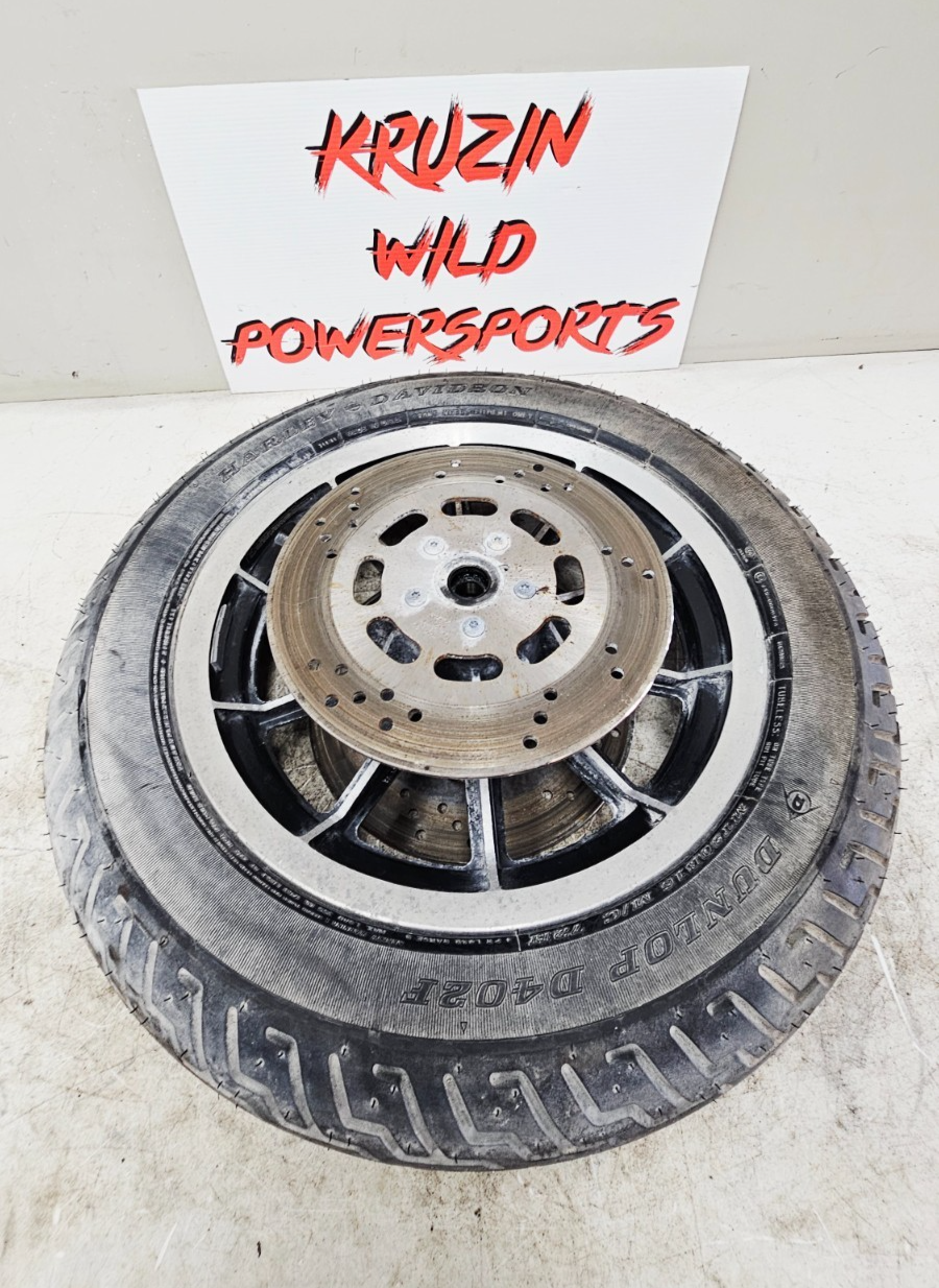 1996 HARLEY FLH ELECTRA GLIDE Front Wheel Rim Tire 10 Spoke Mag Brake Rotor 16X3