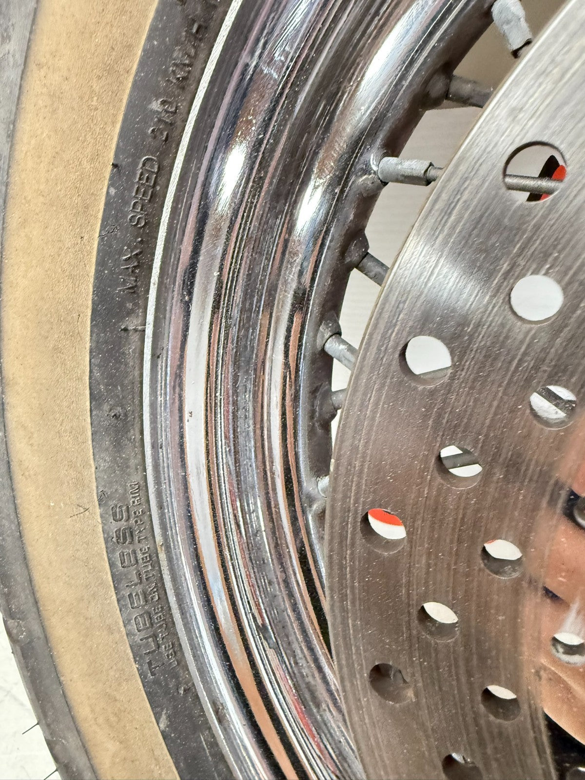 1997 HARLEY DAVIDSON SOFTAIL 16" Rear Wheel  Rim Tire Laced Spoke Brake Rotor