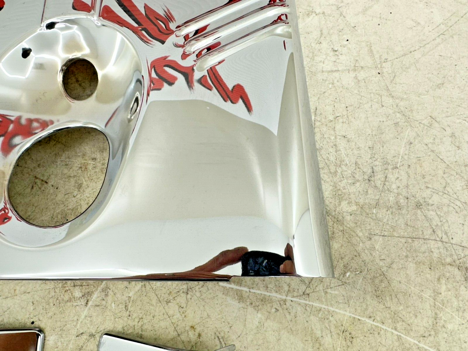 2002 HARLEY SOFTAIL Chrome Upper Fork Headlight Tin Ribbed Face Cover Kit