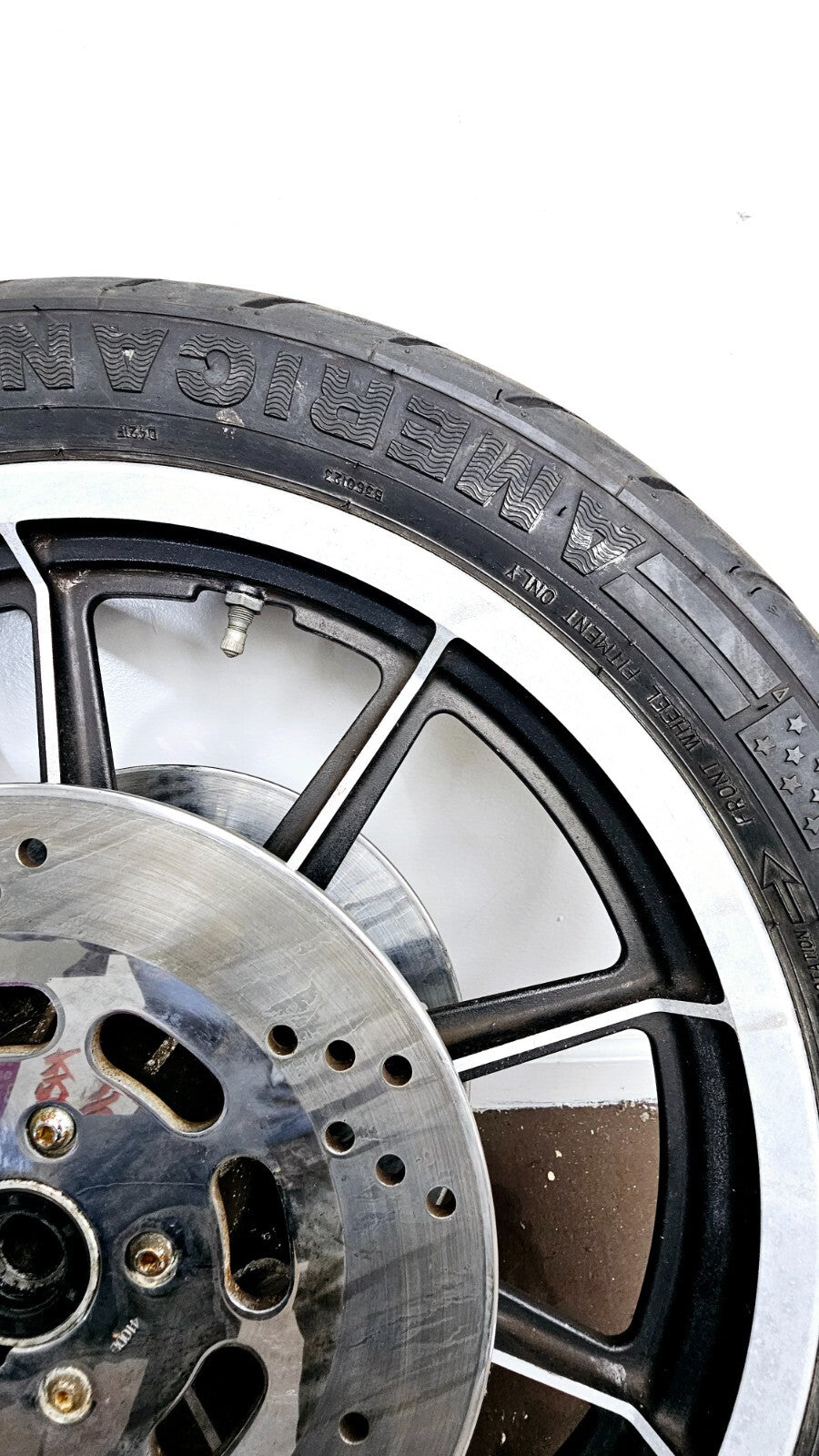 1995 HARLEY DYNA CONVERTIBLE 19x2.15 Front Wheel Rim Tire Dual Brake Rotor