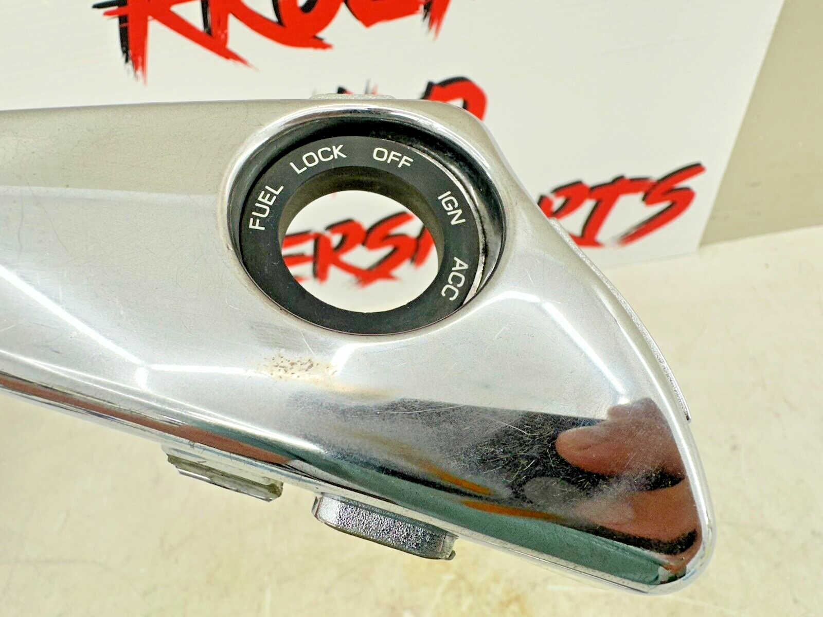 2003 Harley Davidson VRod VRSCA Chrome Ignition Switch Right Side Cover Triangle