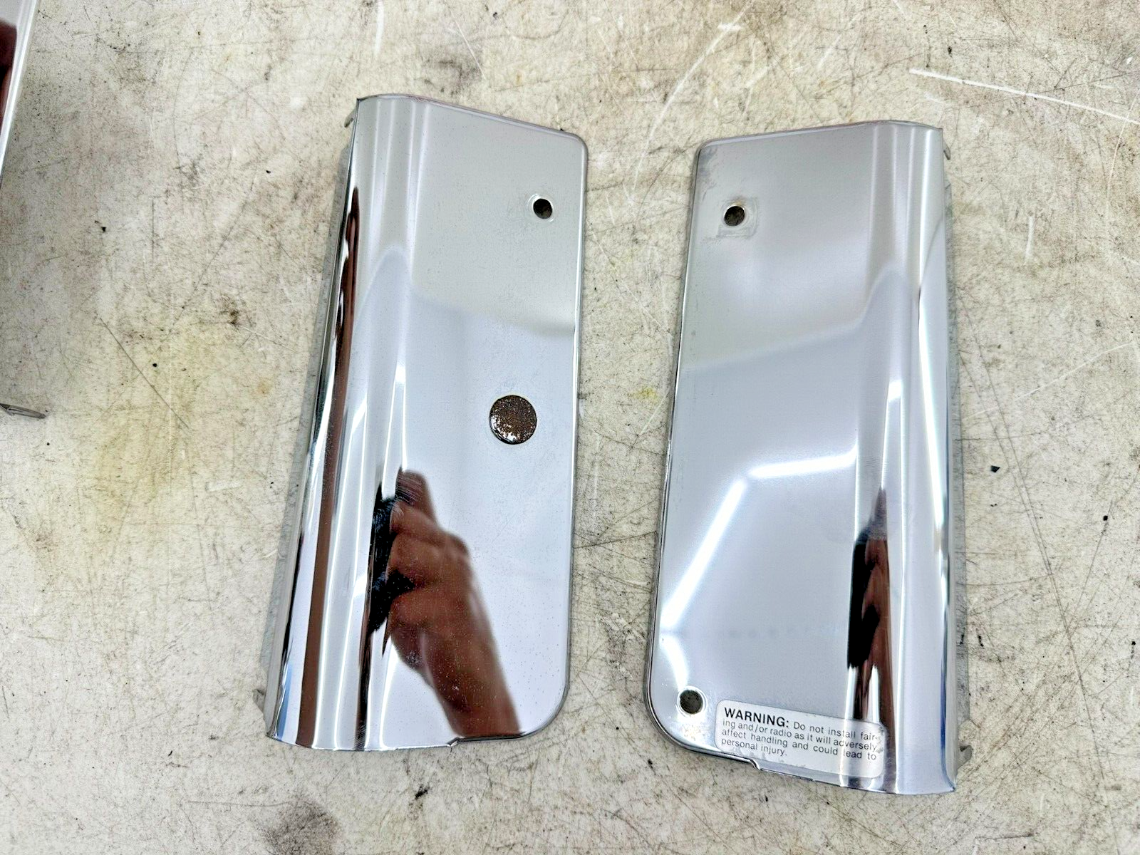 2002 HARLEY SOFTAIL Chrome Upper Fork Headlight Tin Ribbed Face Cover Kit