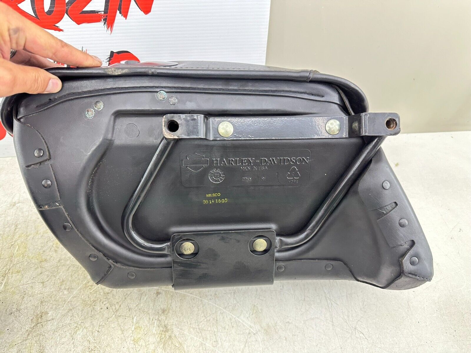 1999 HARLEY SOFTAIL OEM HD Genuine Hard Leather Saddlebags