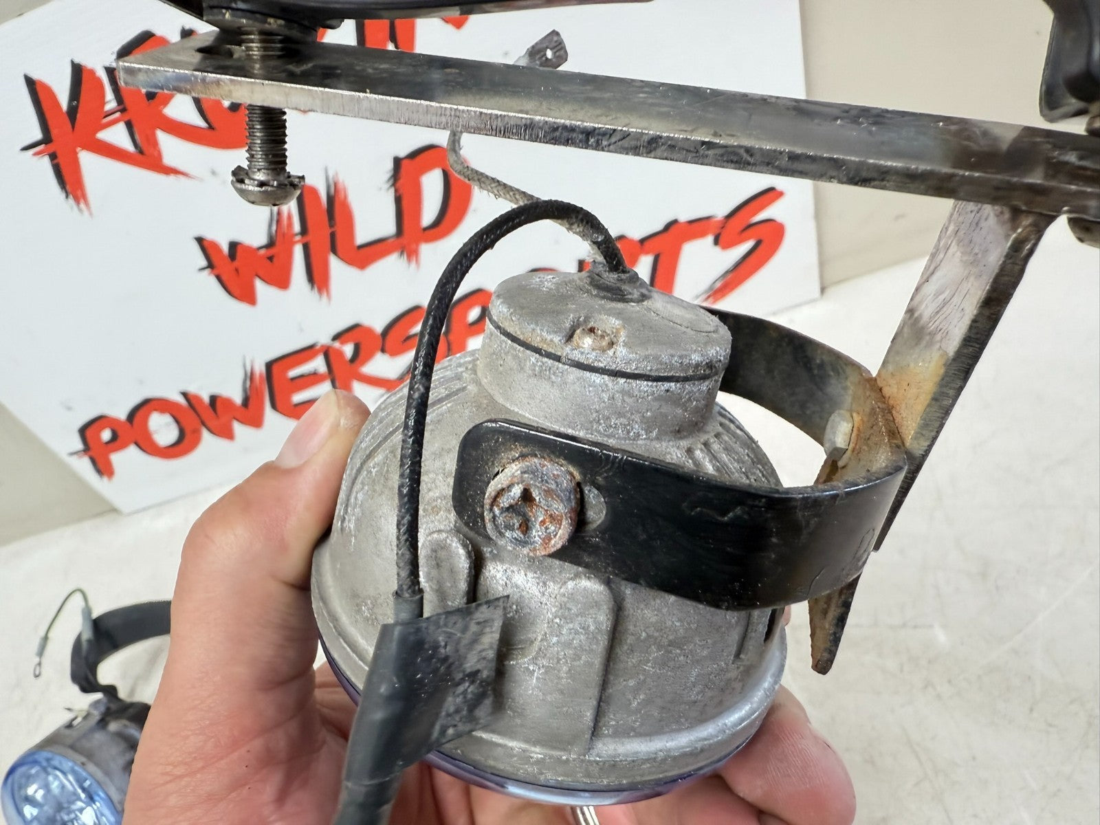 2002 Honda Goldwing GL1800 Fog Light Lamp Right Left Blue Lens w/ Mount Bracket