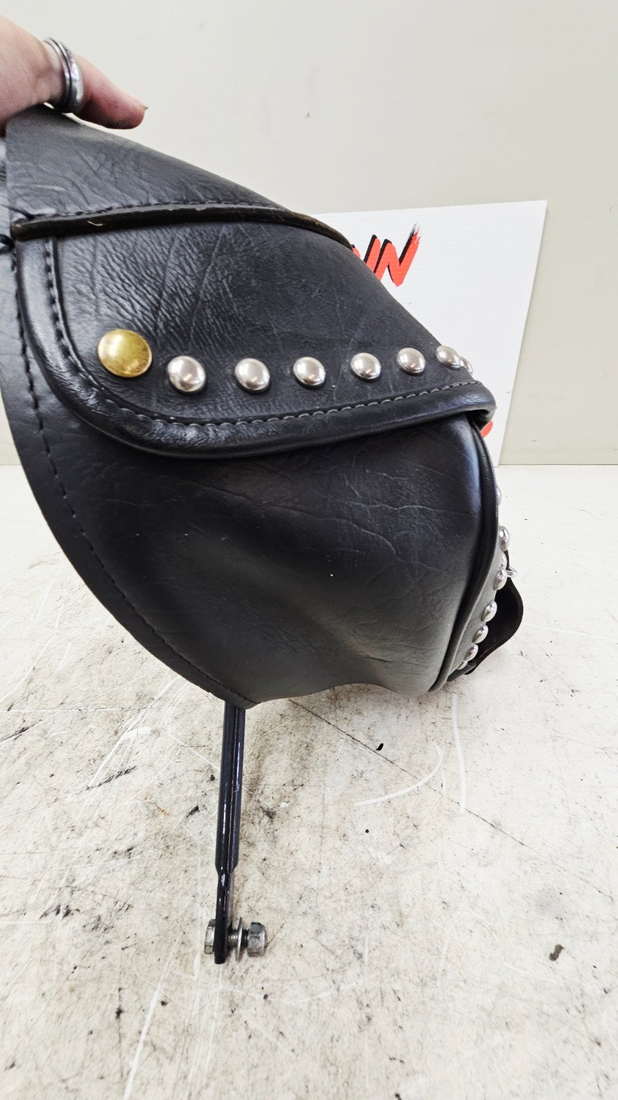 2002 HARLEY SOFTAIL Left Single Saddlebag Studded Black Leather