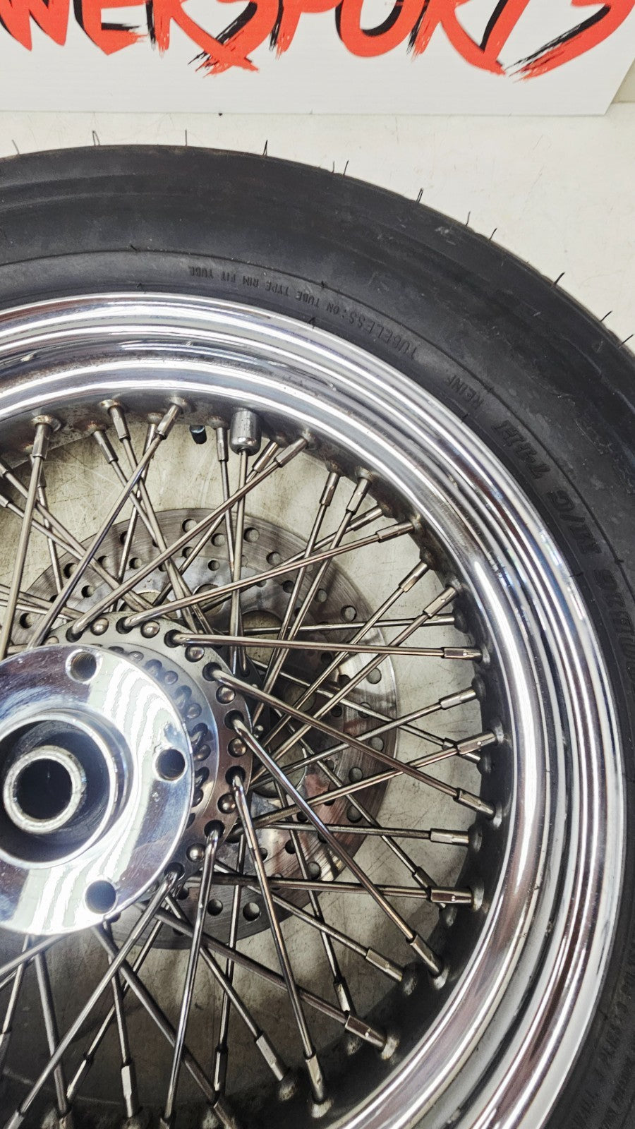 1988 HARLEY SOFTAIL 16x3 Rear Wheel Rim Tire Spoked Laced Brake Rotor