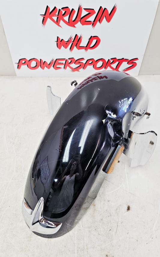 2000 HONDA VALKYRIE INTERSTATE Front Wheel Fender w/ Chrome Trim Tip Black