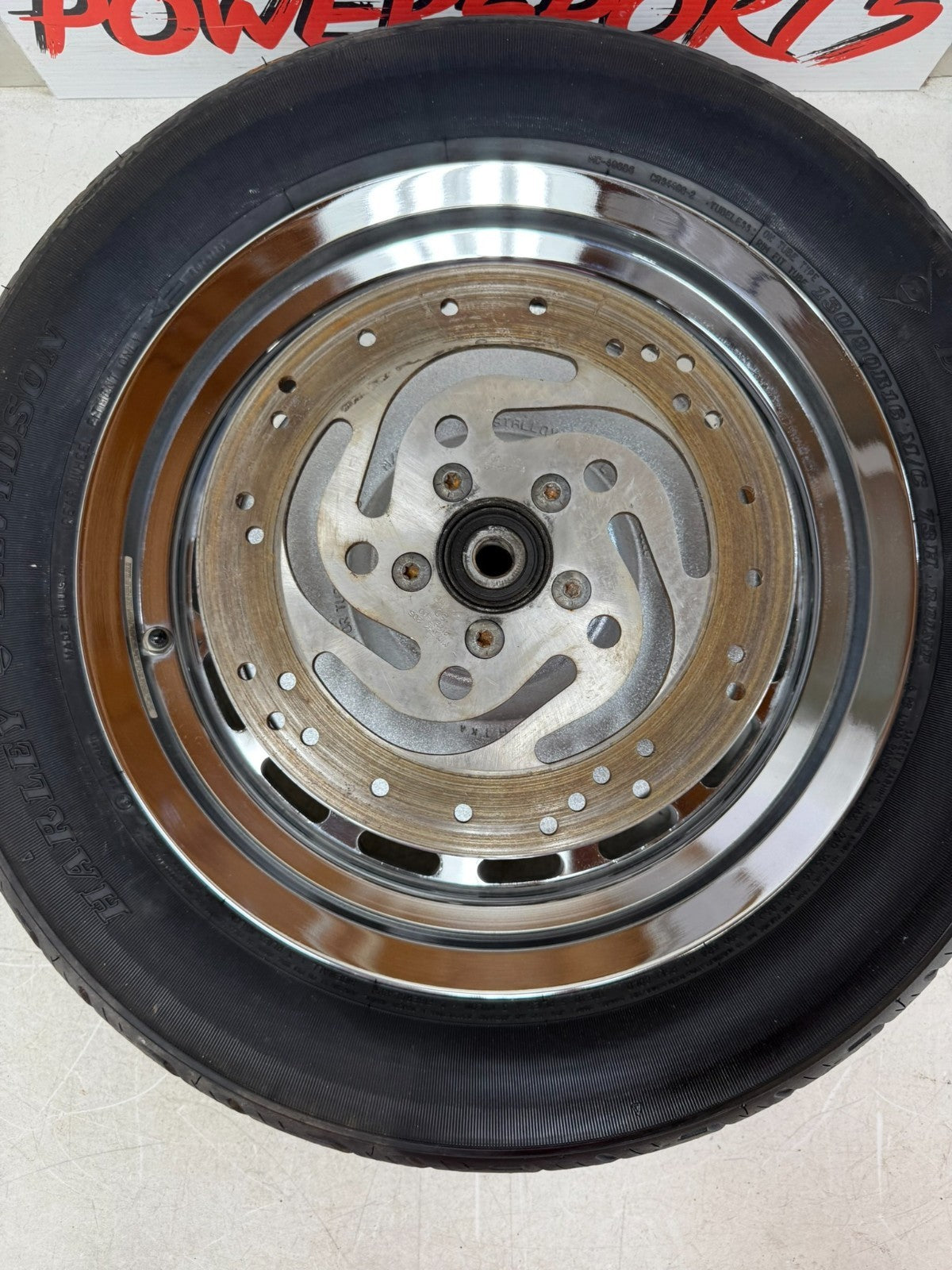 2003 Harley Davidson Sportster 16" Rear Wheel Rim Solid Slotted Brake Rotor 16x3