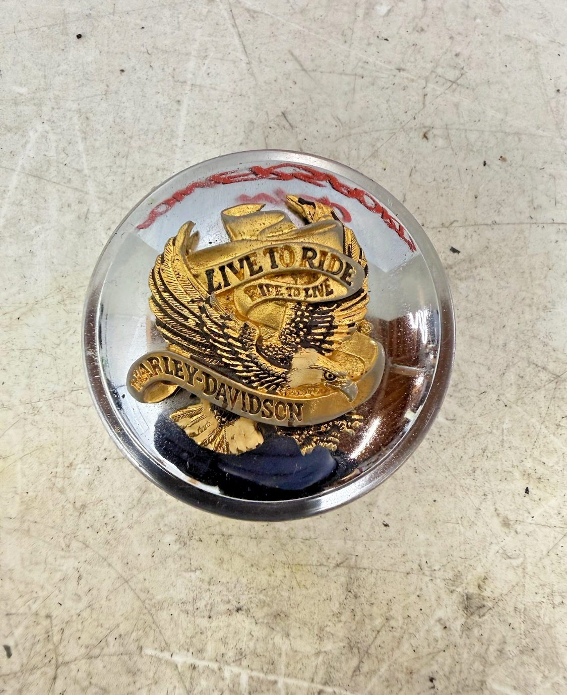 1993 HARLEY DYNA Wide Glide Fuel Gas Cap Live To Ride OEM
