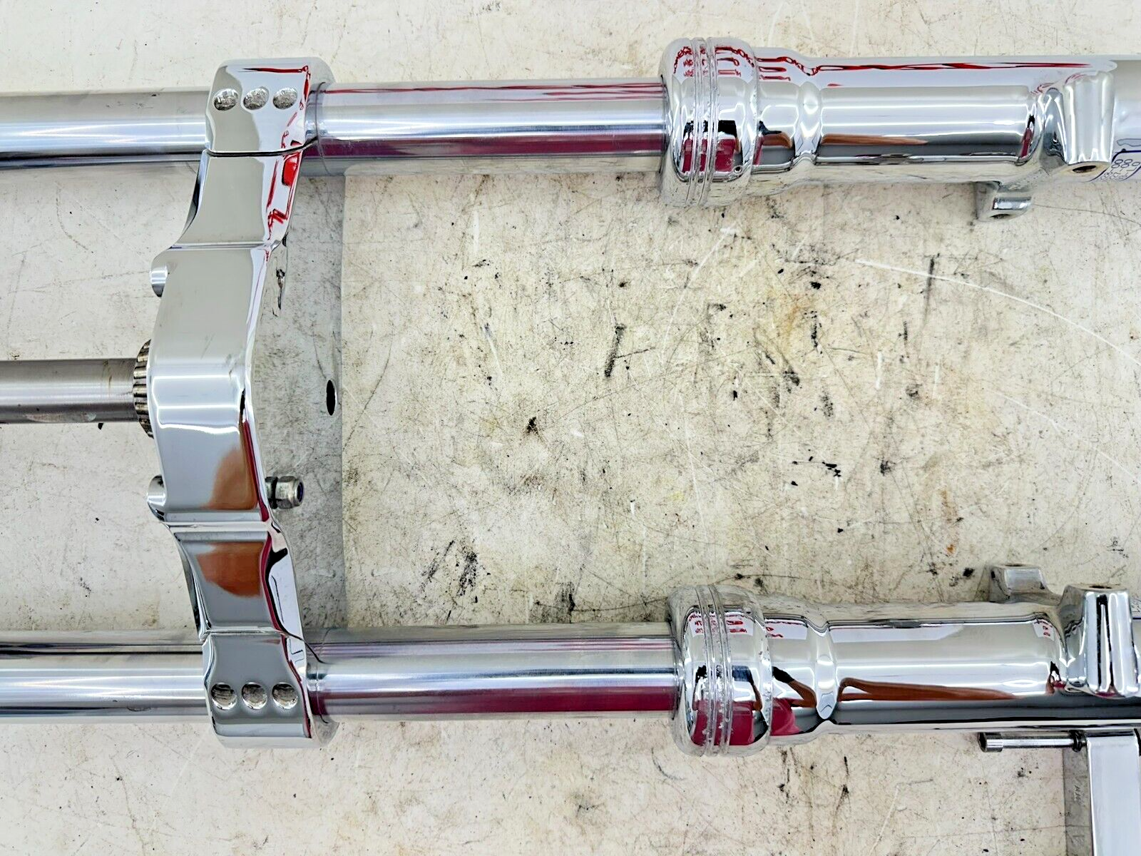 2002 HARLEY DYNA LOW RIDER 41mm Front Forks Wide Glide Chrome Lowers+Triple Tree