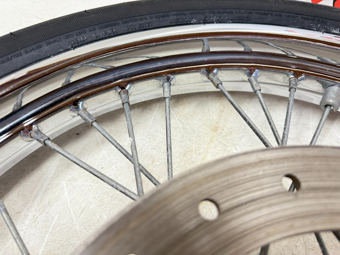 2003 Harley Davidson Sportster 21" Front Wheel Rim Tire Laced Spoke Brake Rotor