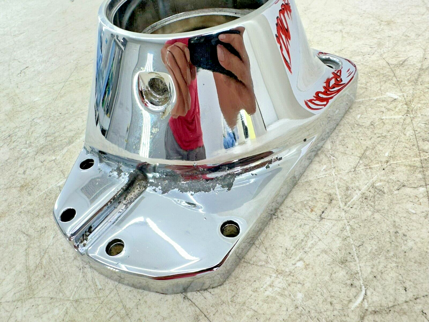 1995 HARLEY SOFTAIL Chrome Engine Motor Right Side Cam Nose Cone Cover 25266-93A