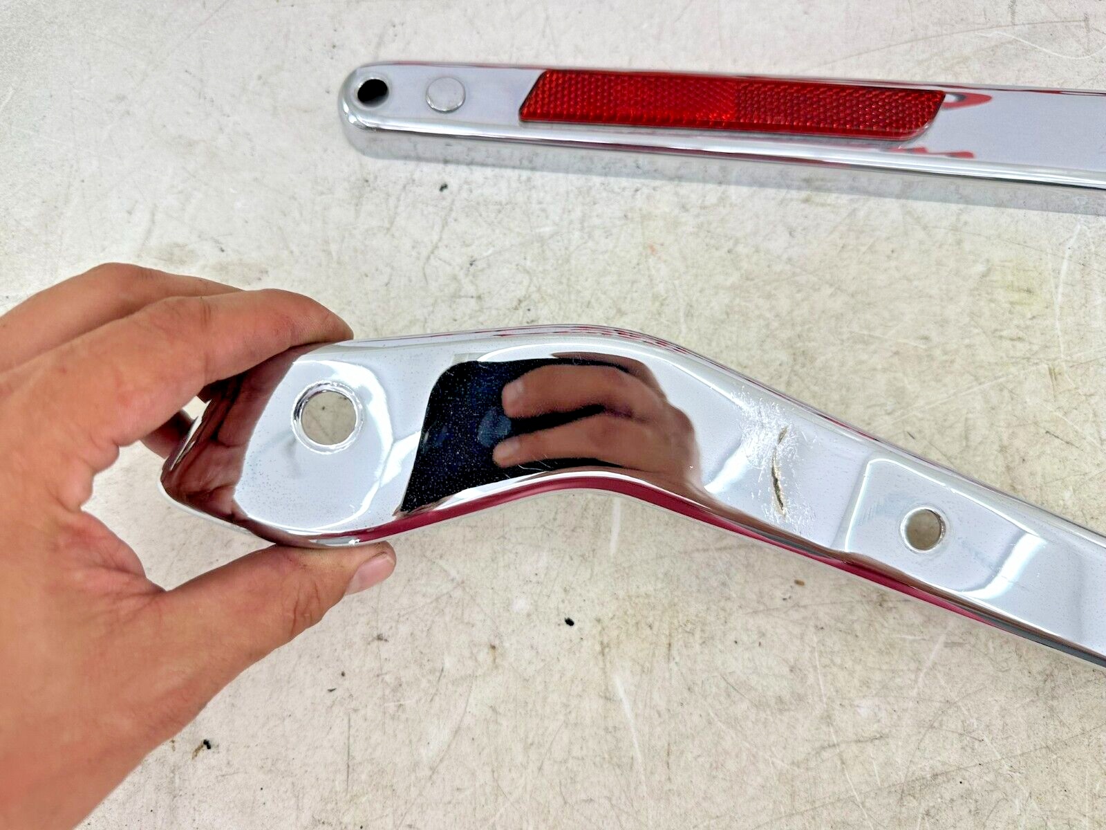 1999 HARLEY DYNA Rear Fender Frame Chrome Strut Arm Bars OEM HD