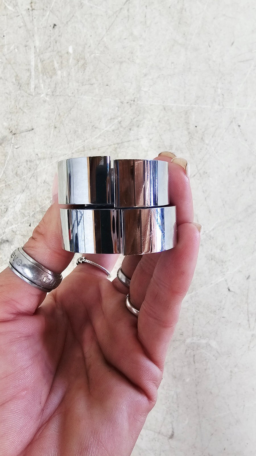 1993 HARLEY SOFTAIL Chrome Oil Cooler Mounting Separator Clamp