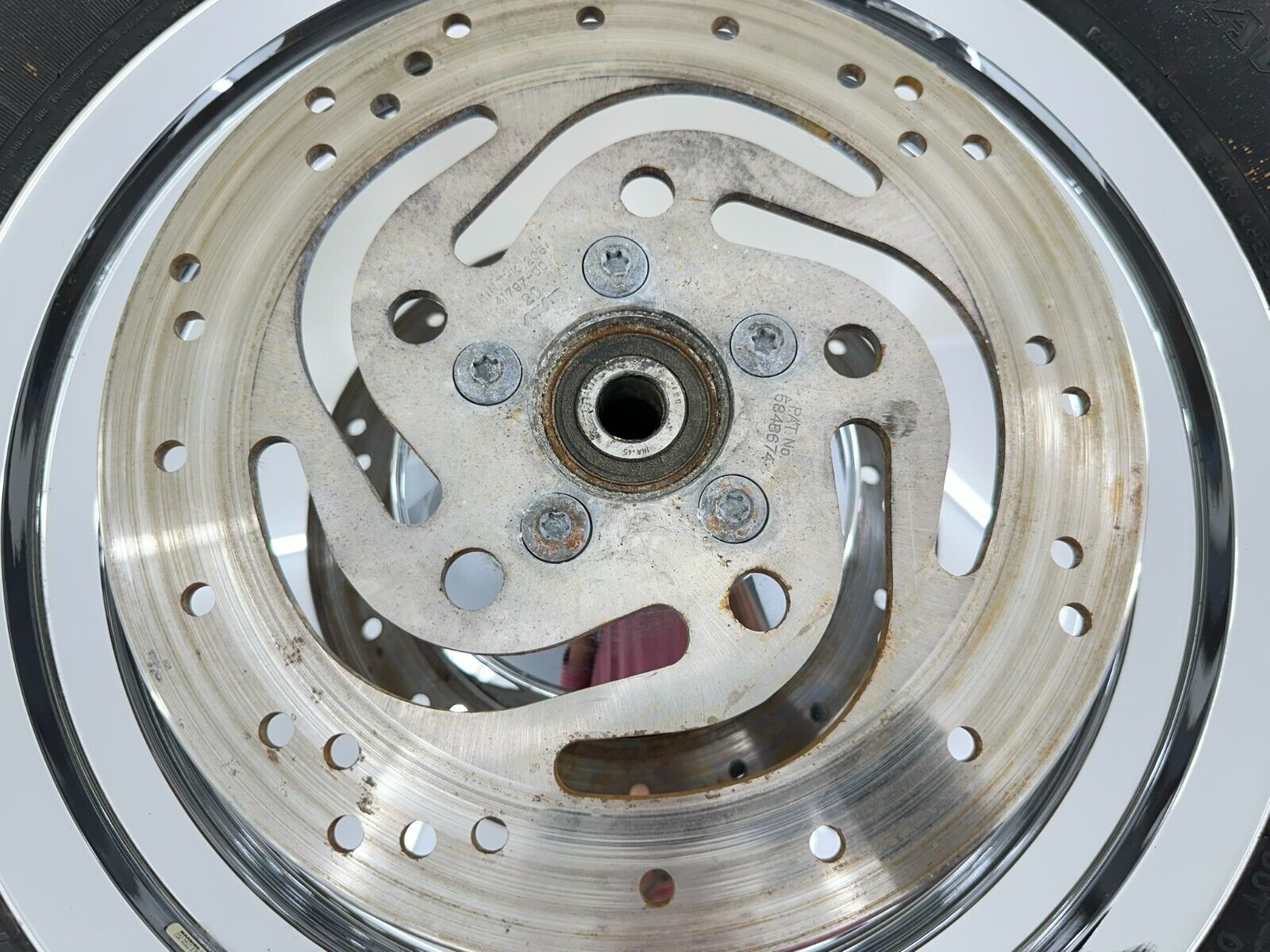 2002 HARLEY DYNA LOW RIDER Solid Chrome Rear Wheel Rim Tire FITS 2000 Up HD
