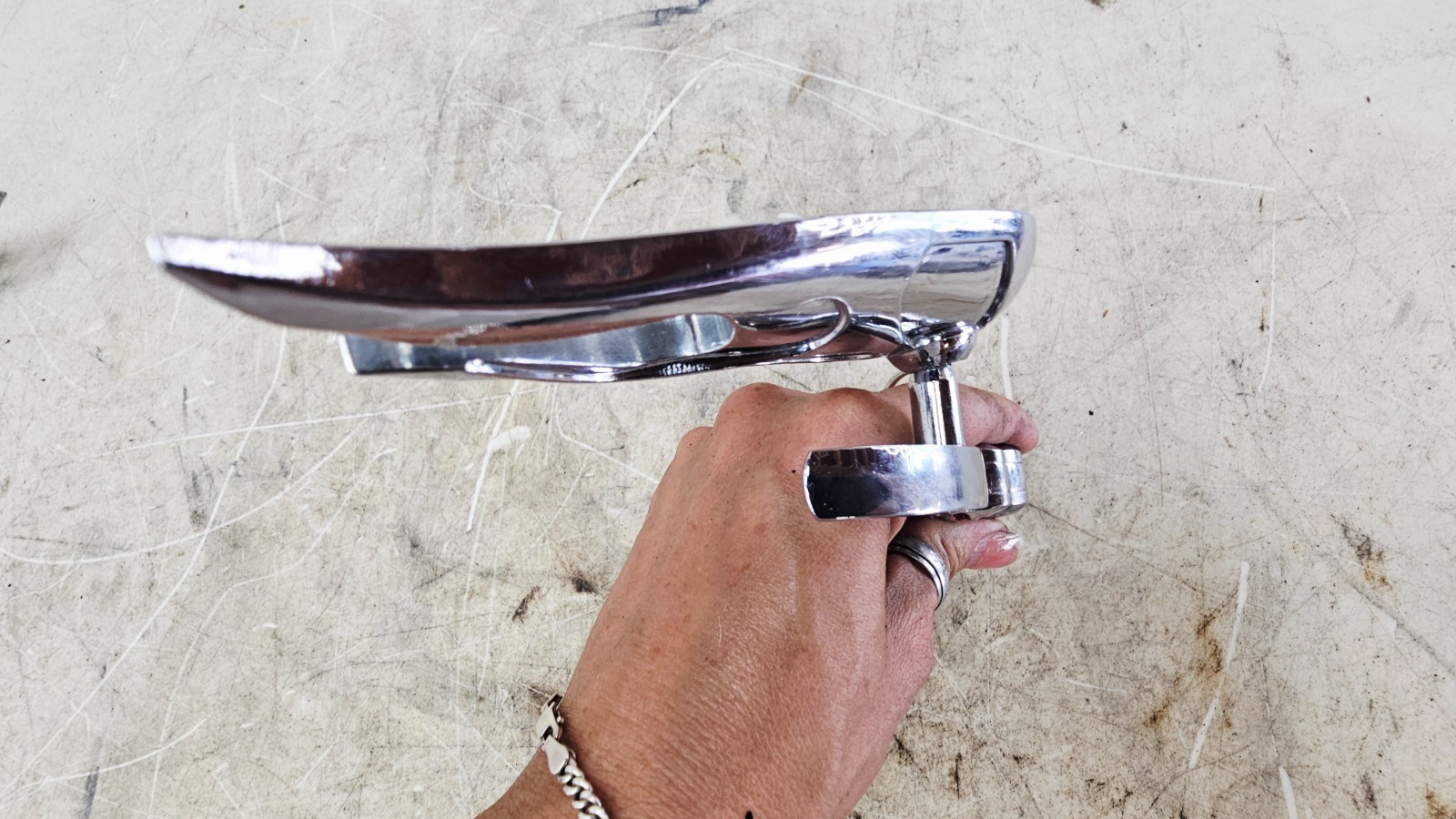 1996 HARLEY SOFTAIL Chrome Flame Skull Rearview Mirrors Mirror