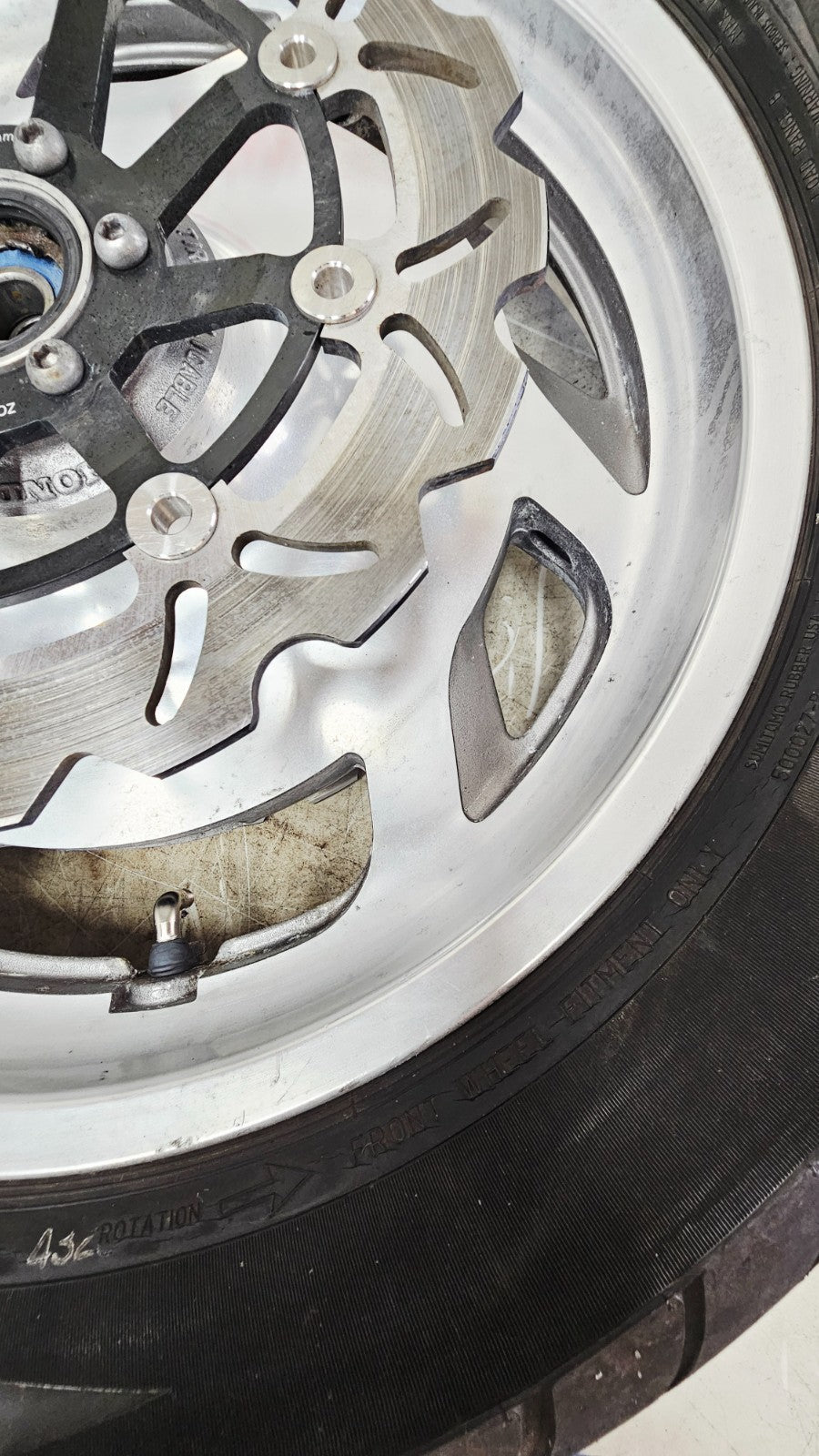 2000 HONDA VALKYRIE INTERSTATE Front Wheel Rim Tire 6 Spoke Brake Rotor 17x.35