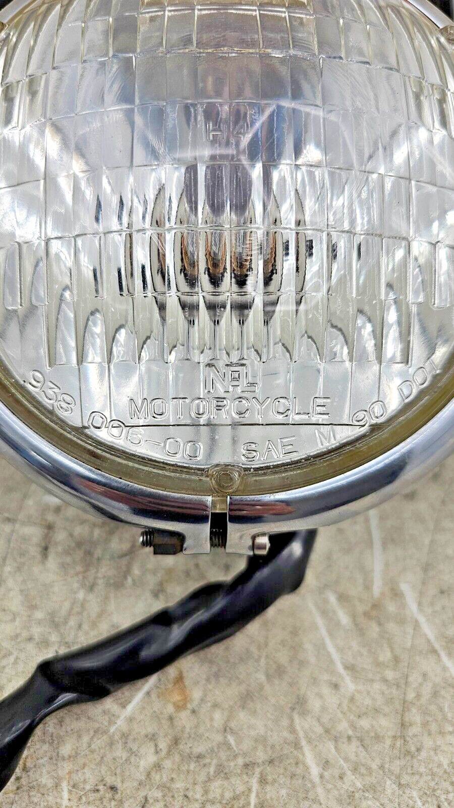 1995 HARLEY DYNA CONVERTIBLE Headlight Head Lamp + Chrome Mounting Bracket