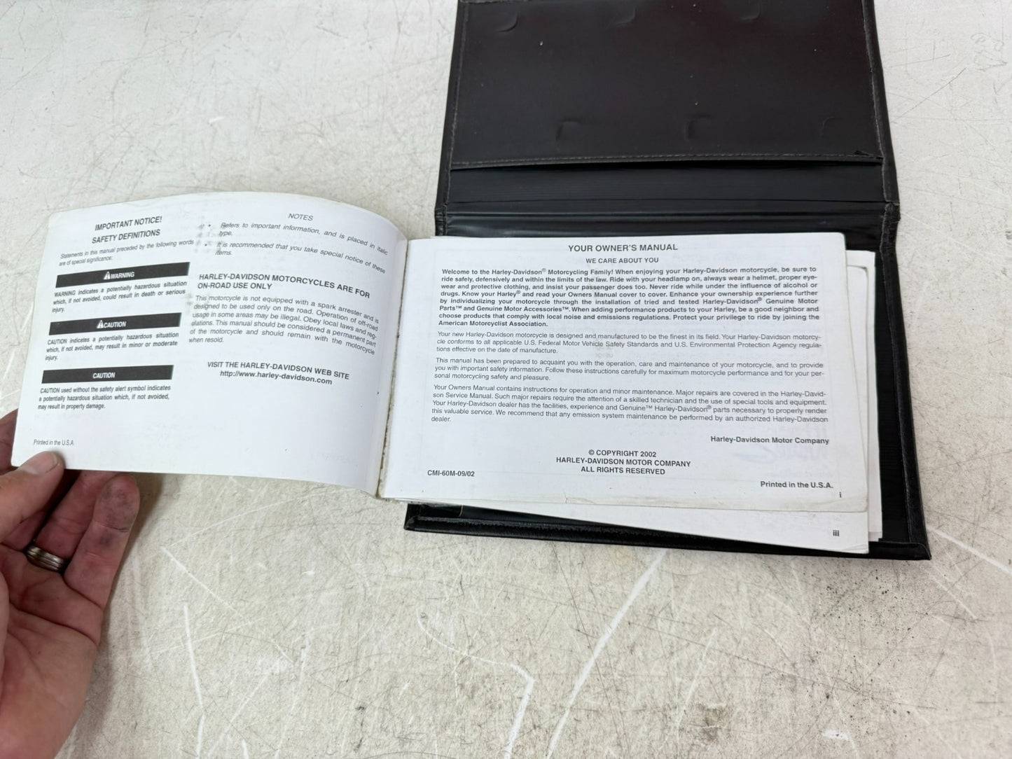 2003 HARLEY ELECTRA GLIDE Owners Manual 100th Anniversary w/ Leather Cover