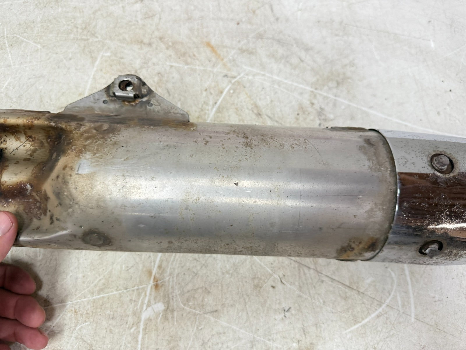2002 Honda Goldwing GL1800 Left Exhaust Pipe Muffler Slip On Can Silencer