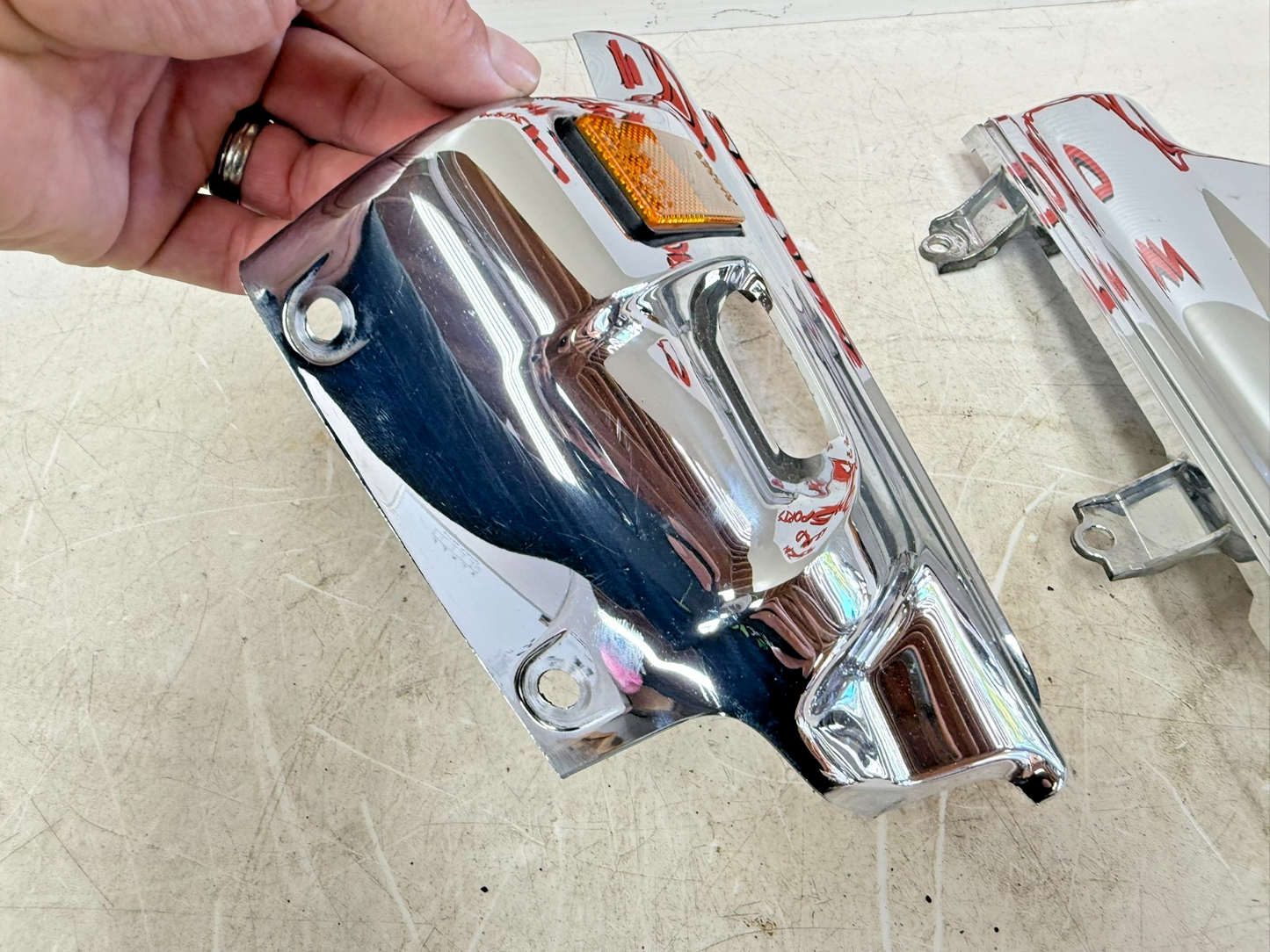 2002 Honda Goldwing GL1800 Front Fender Wheel Fork Cover Set Chrome