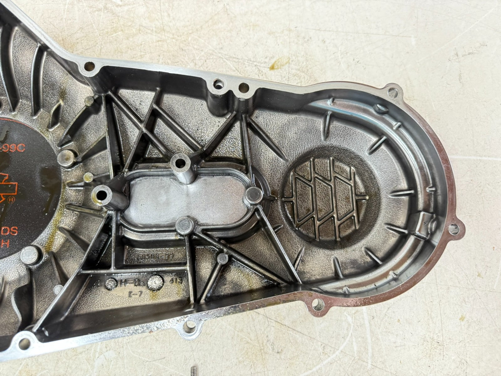 2003 HARLEY DYNA WIDE GLIDE Outer Primary Clutch Chrome Cover Live To Ride NICE!