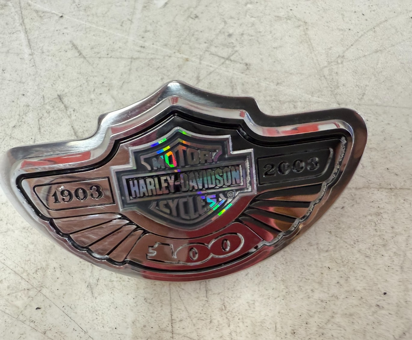 2003 HARLEY ELECTRA GLIDE 100th Anniversary Windshield Trim Badge Emblem