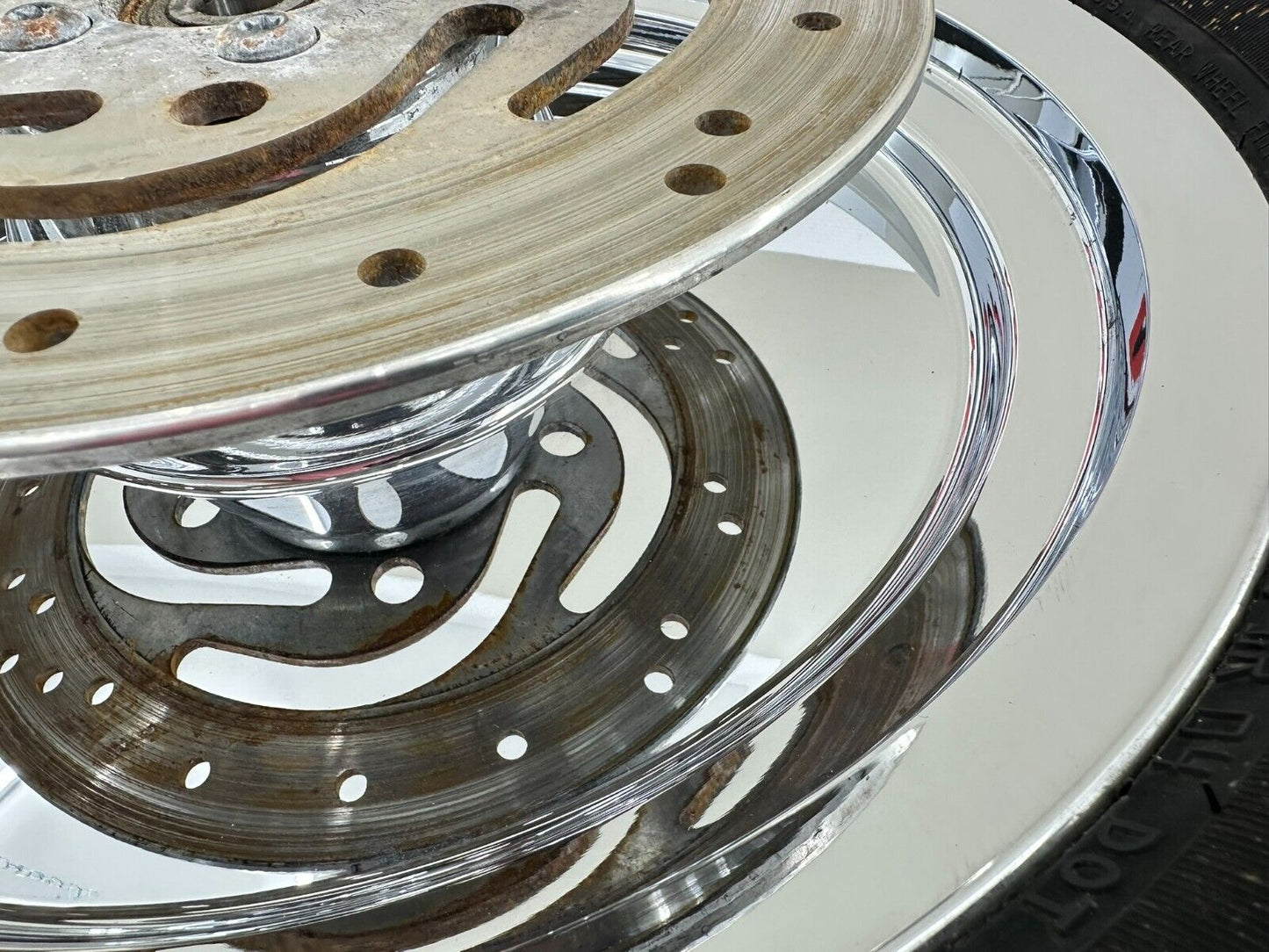 2002 HARLEY DYNA LOW RIDER Solid Chrome Rear Wheel Rim Tire FITS 2000 Up HD