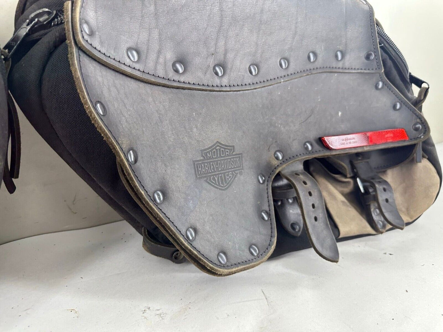 1996 HARLEY DAVIDSON DYNA OEM HO Convertible Canvas + Leather Saddle Bags