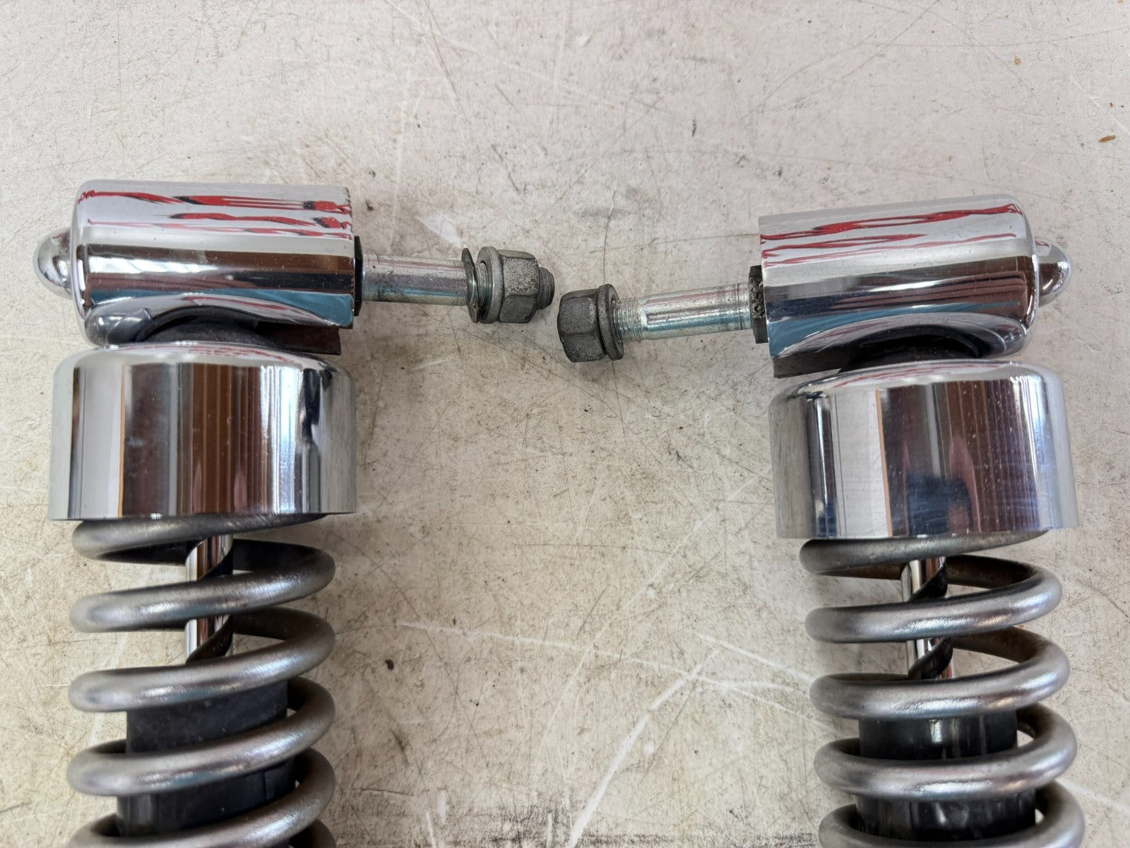 2003 HARLEY DYNA WIDE GLIDE Rear Shocks Suspension Chrome 13"