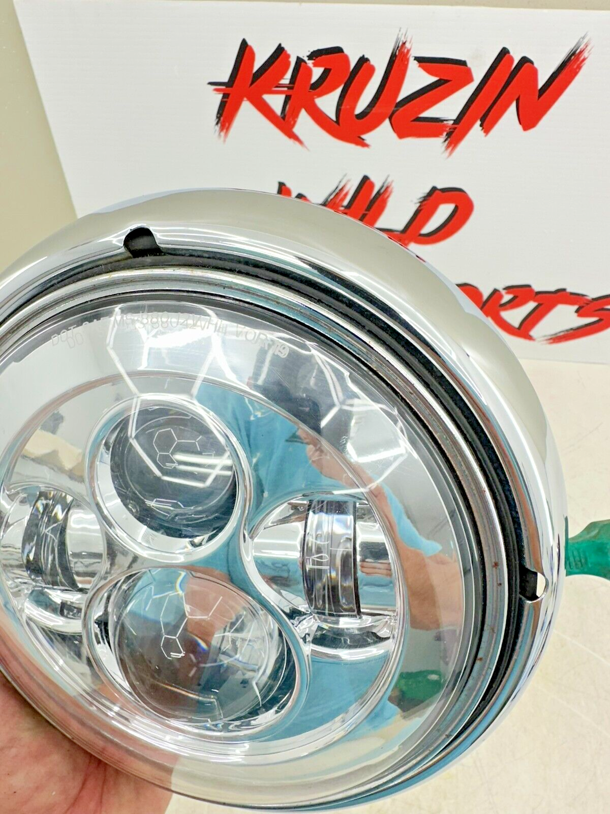 2003 HARLEY ELECTRA GLIDE classic LED Headlight Head Light W/ Chrome Trim Ring