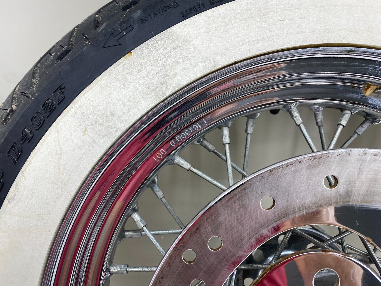2003 HARLEY DAVIDSON SOFTAIL Heritage Front Wheel Rim Tire Spoke Laced Whitewall