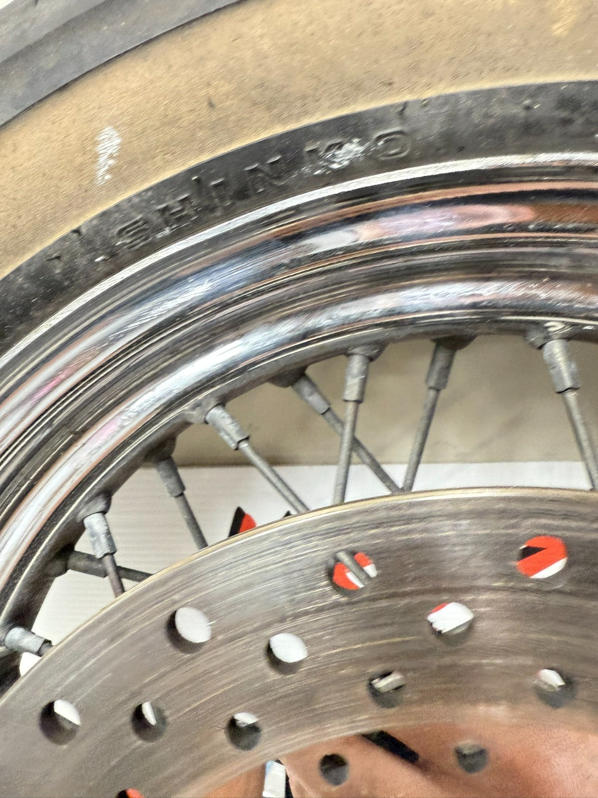 1997 HARLEY DAVIDSON SOFTAIL 16" Rear Wheel  Rim Tire Laced Spoke Brake Rotor