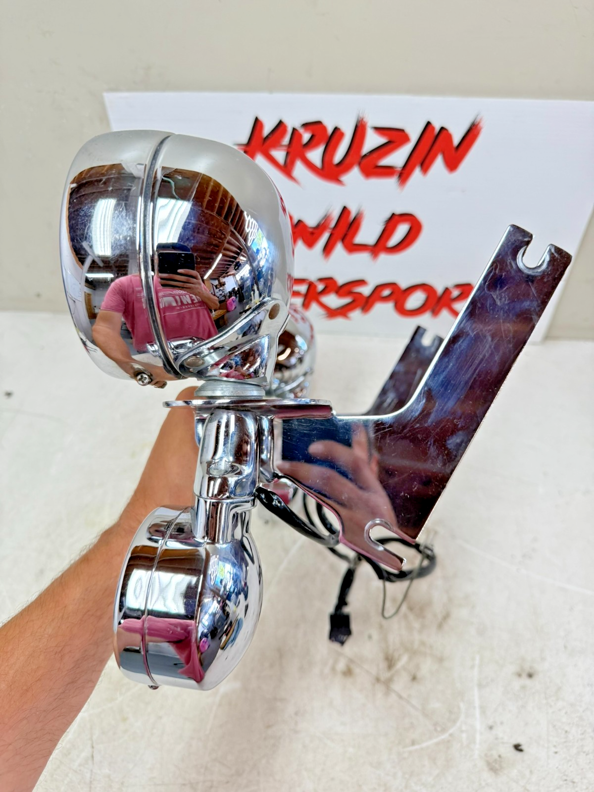 1998 HARLEY FLH ROADKING Highway Fog Spot Lamp Turn Signal Light Bar Chrome