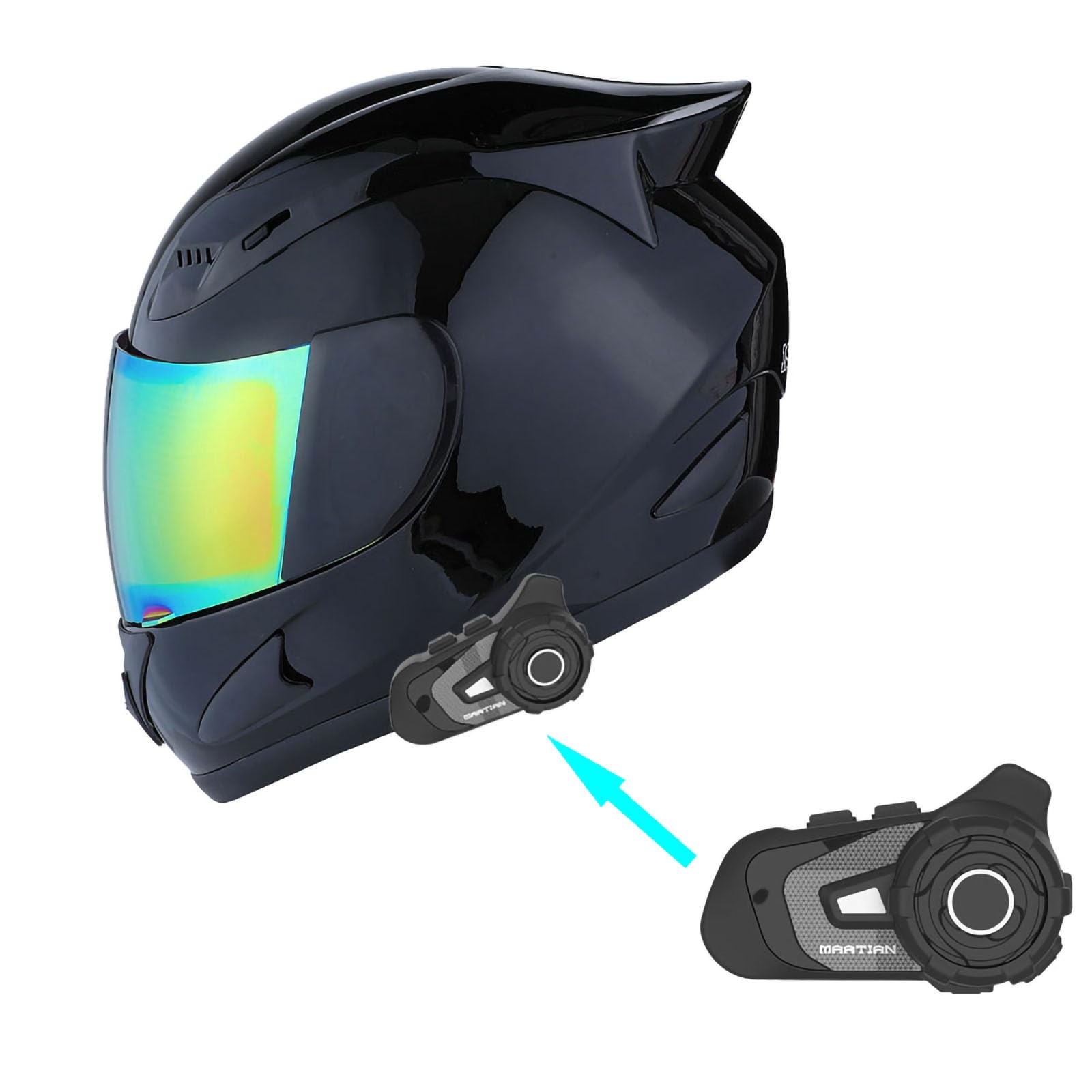 1Storm Motorcycle Bike Full FACE Helmet Mechanic Skull