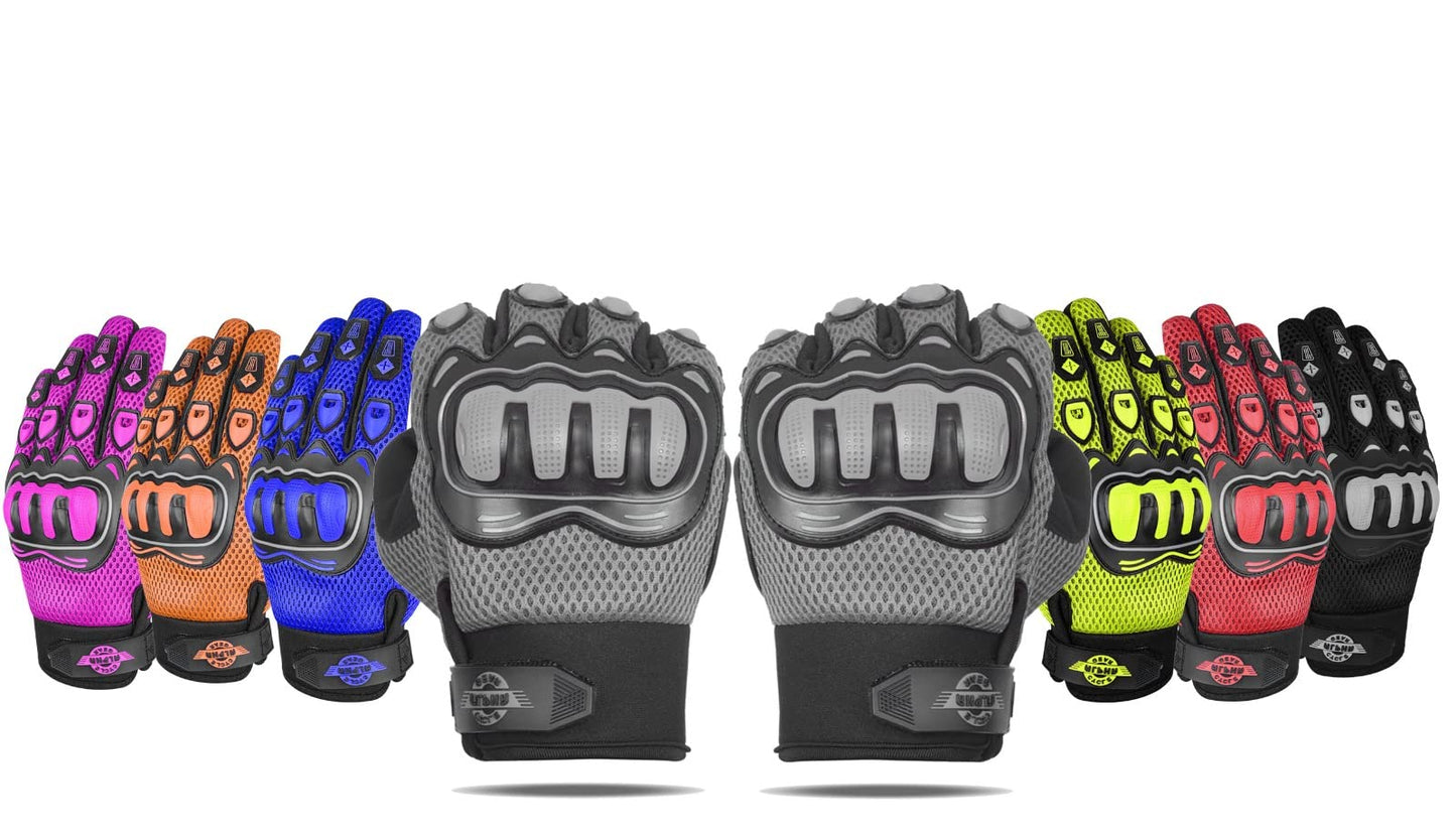 ALPHA CYCLE GEAR Moto Sports Gloves (Black, Medium)