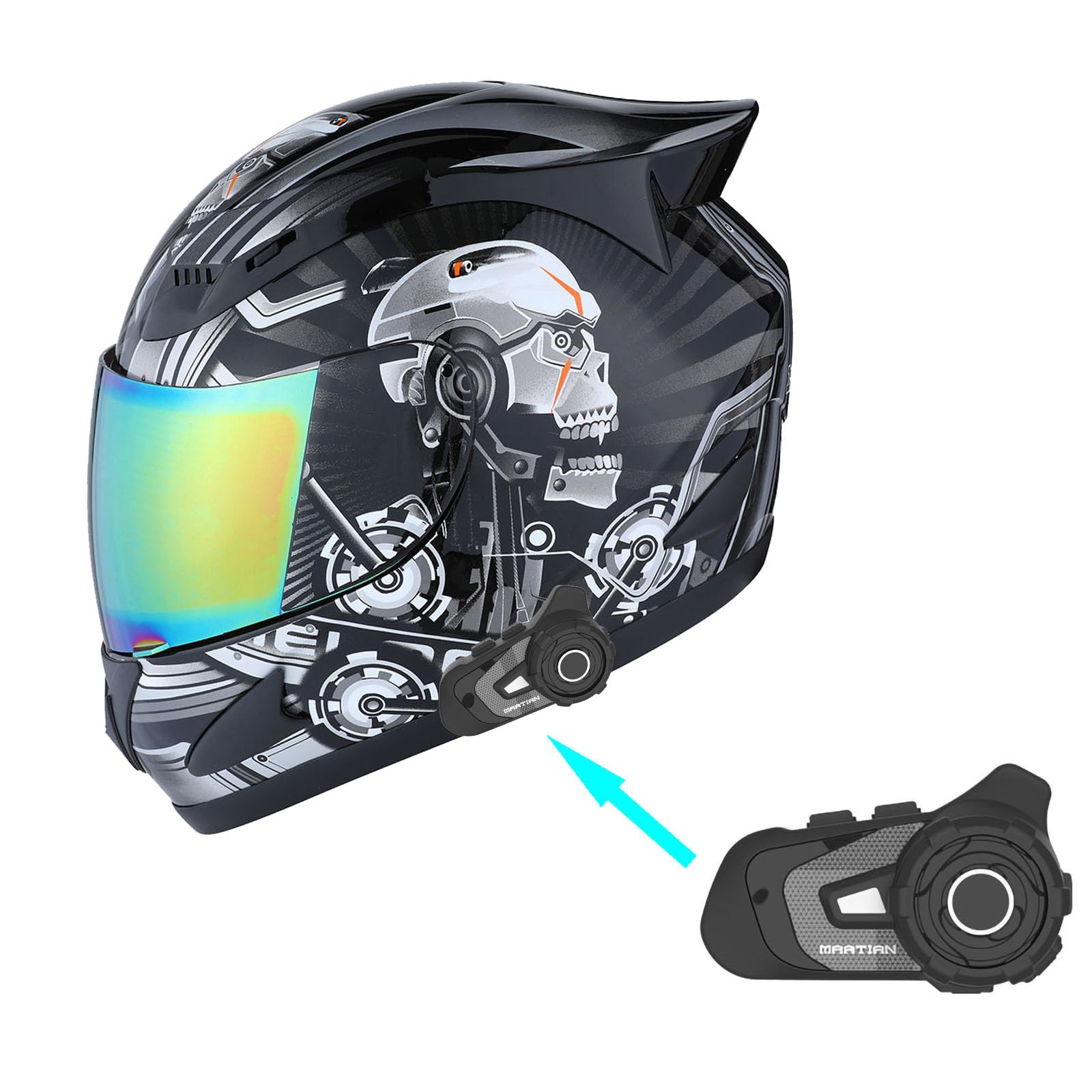 1Storm Motorcycle Bike Full FACE Helmet Mechanic Skull - Tinted Visor Kruzin Wild Powersports 1Storm Motorcycle Bike Full FACE Helmet Mechanic Skull - Tinted Visor Kruzin Wild Powersports