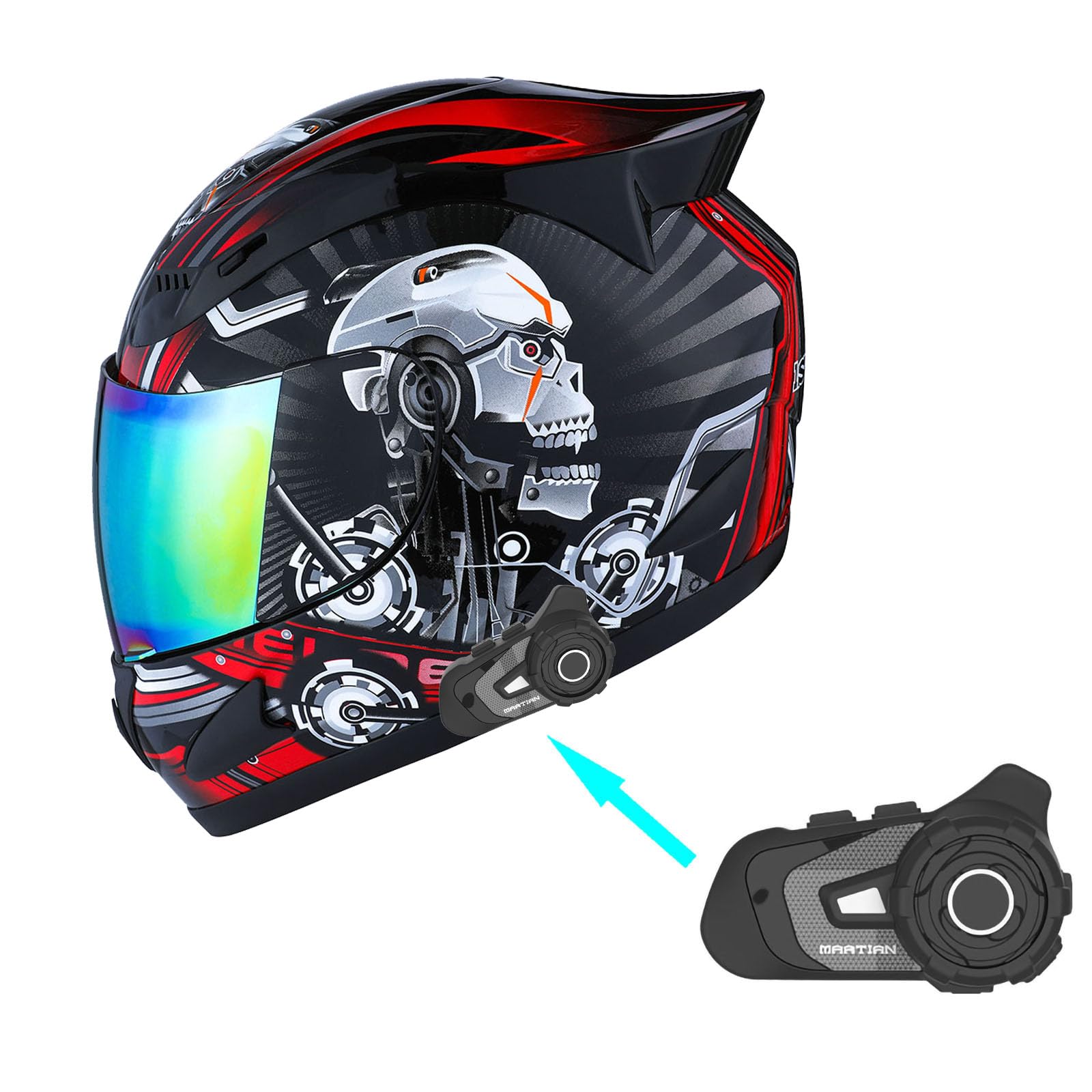 1Storm Motorcycle Bike Full FACE Helmet Mechanic Skull 1Storm Motorcycle Bike Full FACE Helmet Mechanic Skull